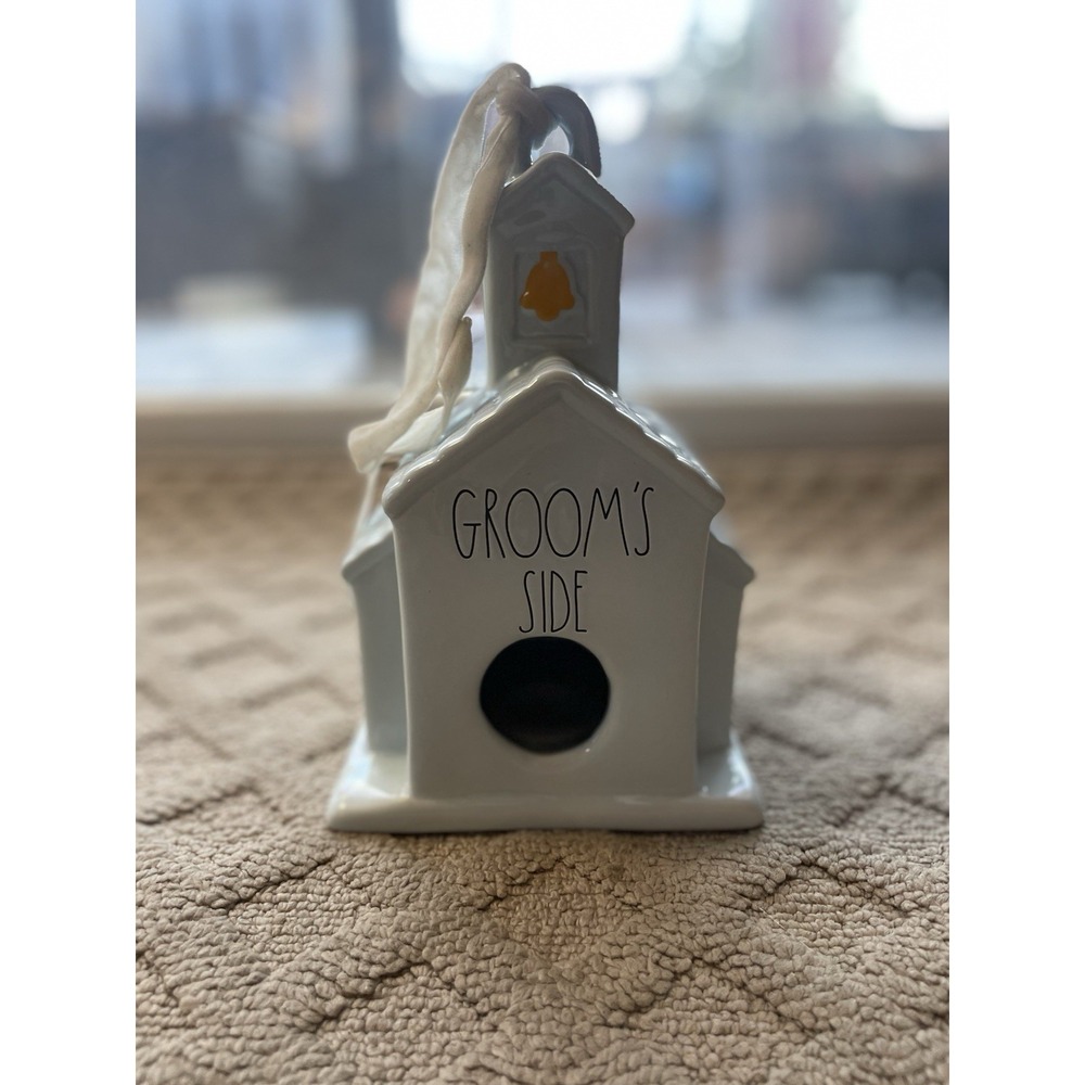 New Rae Dunn Magenta Groom's Side Ceramic Birdhouse Chapel Church Wedding Bridal